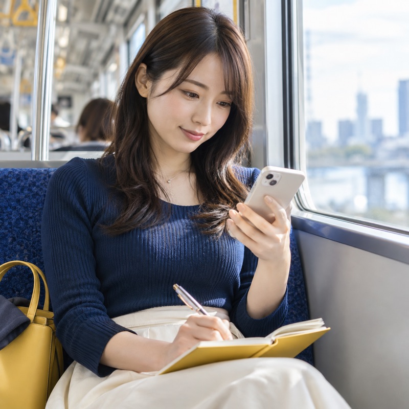 スマートフォンとノートPCで動画講座を見る様子